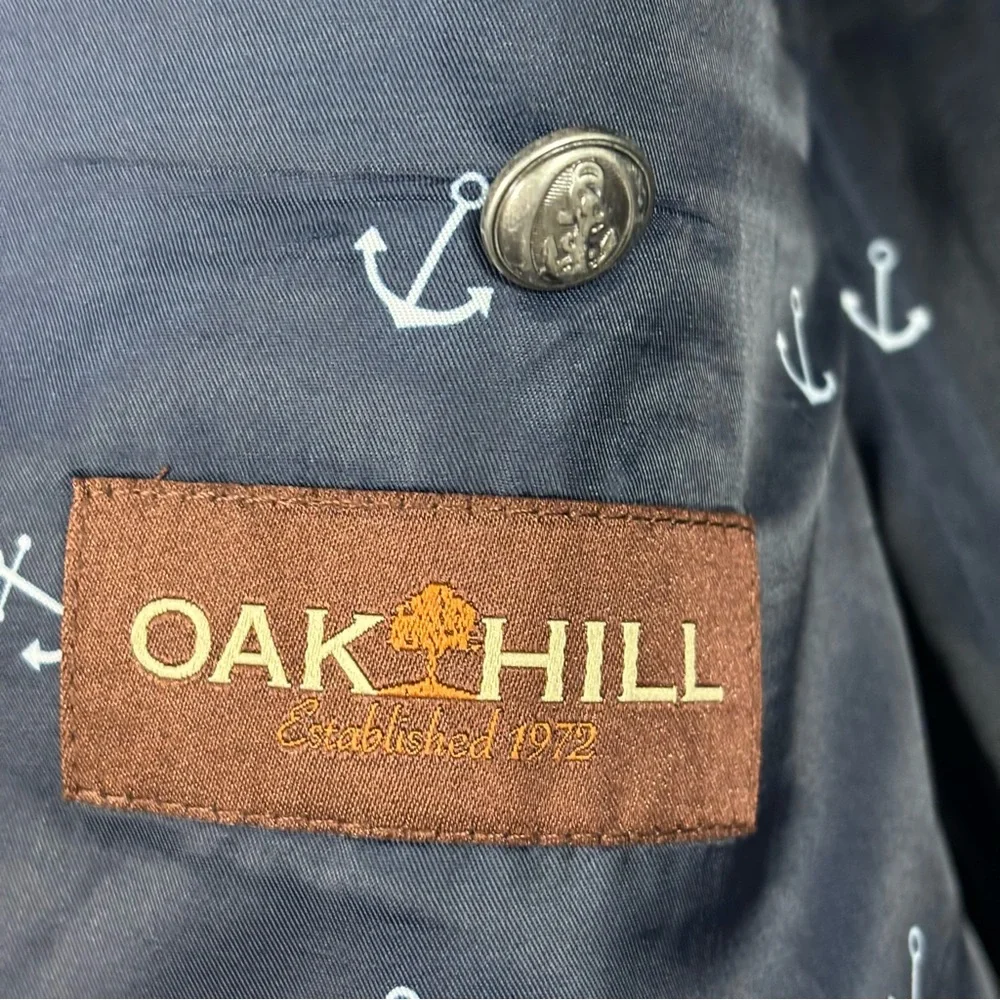 Oak Hill Men's Blazer 1XL  46-48 Gray Tweed Professor Sport Coat 2 Button